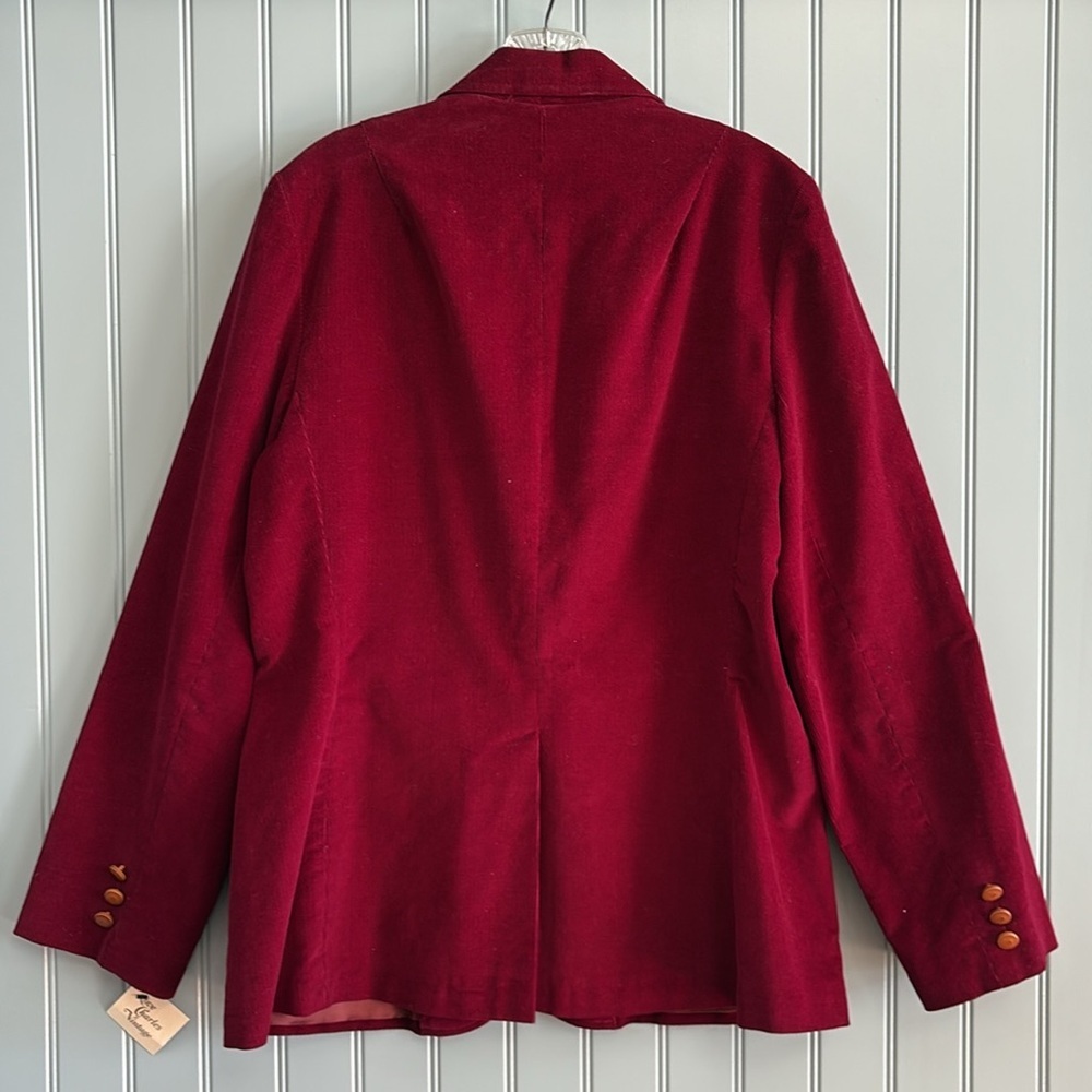 VTG Levi's Strauss & CO Burgundy Corduroy Suit Jacket Size 8-10 - Picture 4 of 7